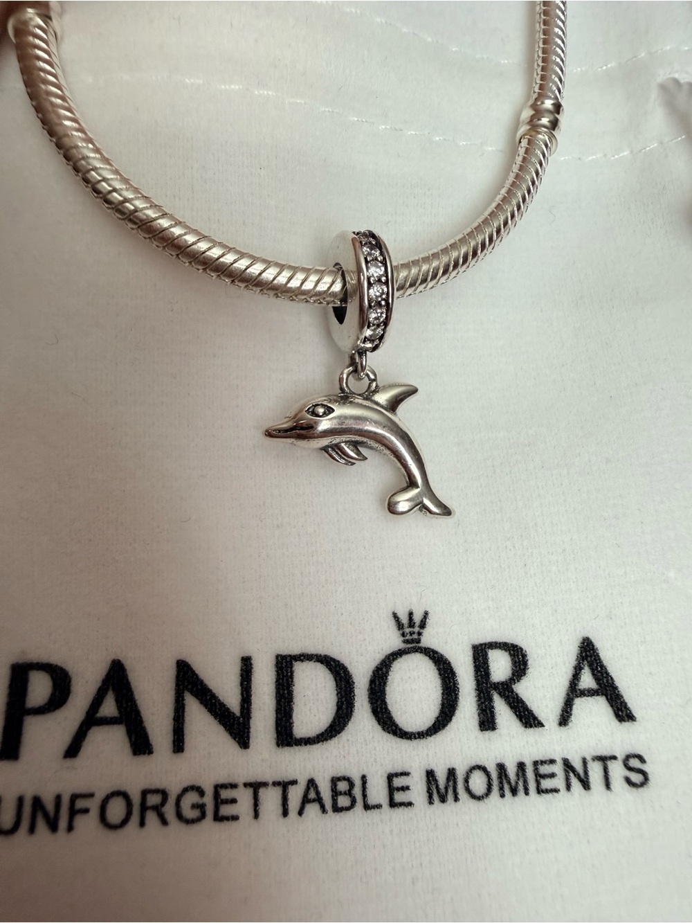 RETIRED Pandora Playful Dolphin Dangle Charm